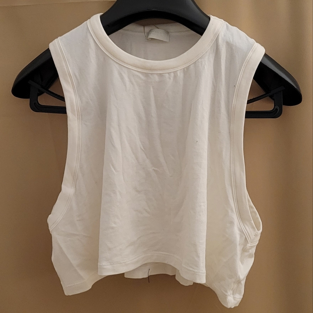 SKIMSOff-White SKIMS Boyfriend Sleep Crop Tank Top